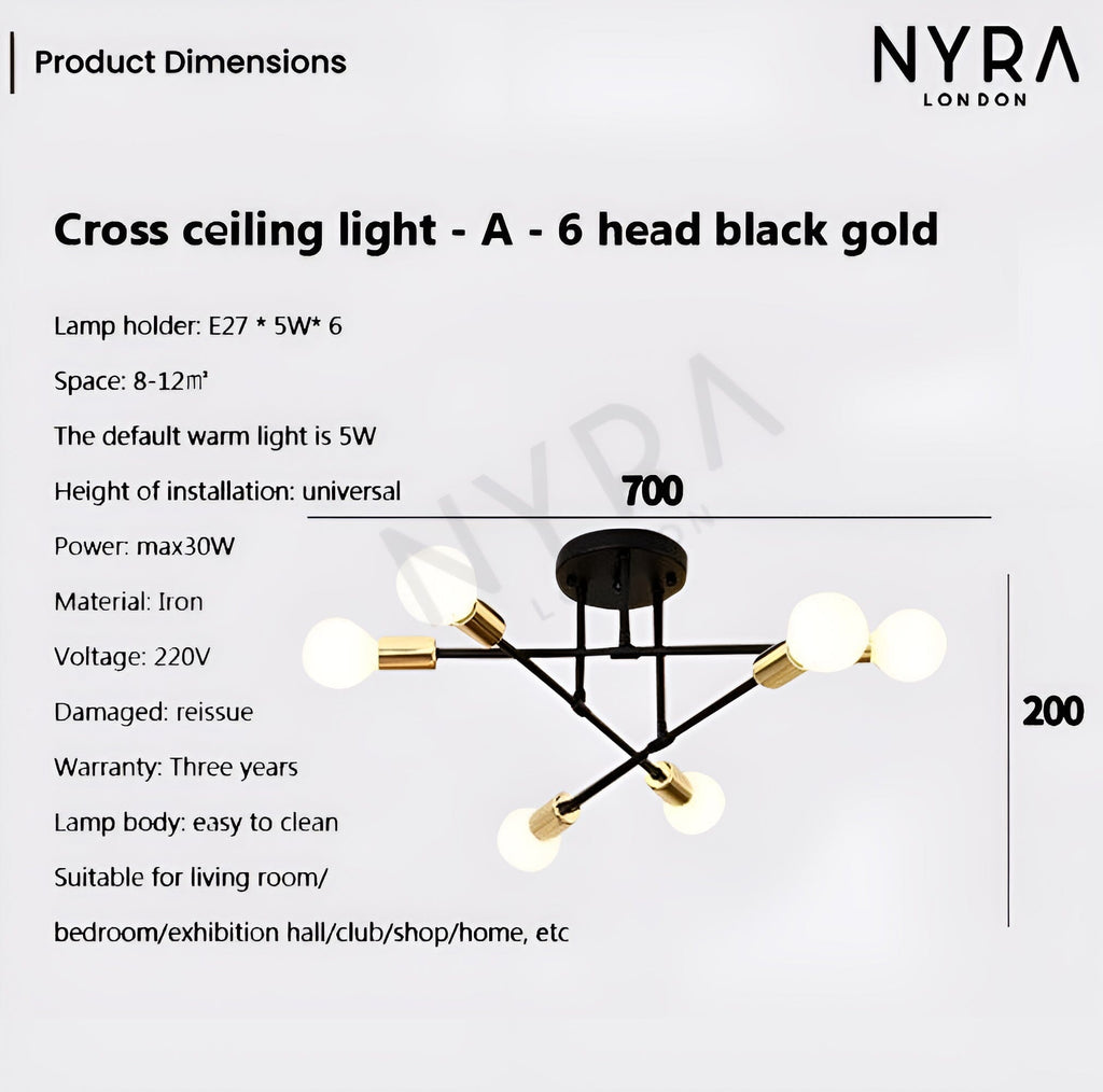 Asteron Eight-Light Nordic Mini Chandelier in Iron and Glass