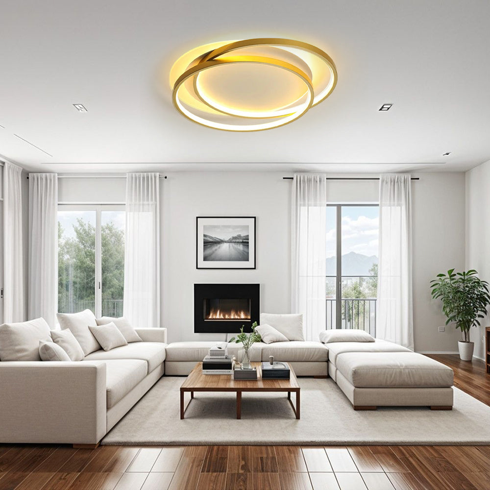 Elara Ring Light Modern Ceiling Lamp With Acrylic Shade