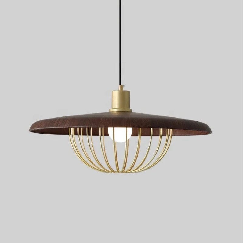 Liora Oakwood Style LED Pendant Light With Metal Accents