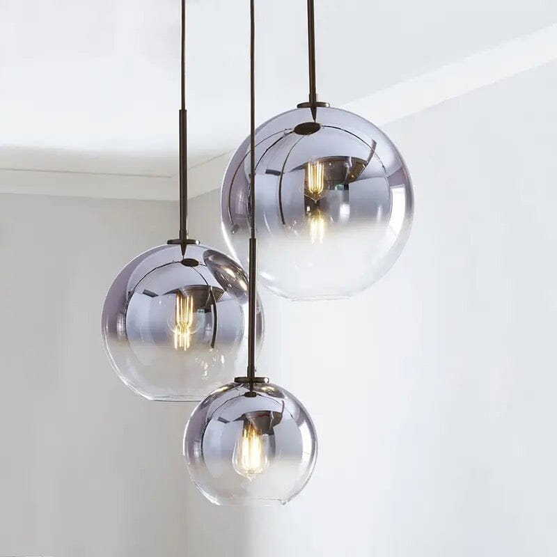 LyraNova Gradient Glass Globe Pendant Light in Brushed Gold