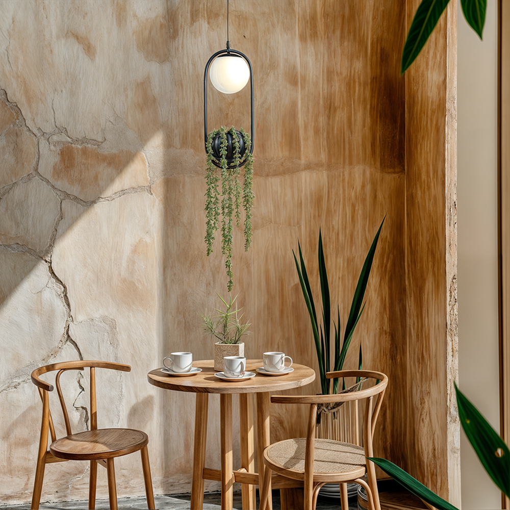 Verdant Glow Planter Pendant Light For Wall Display And Plants