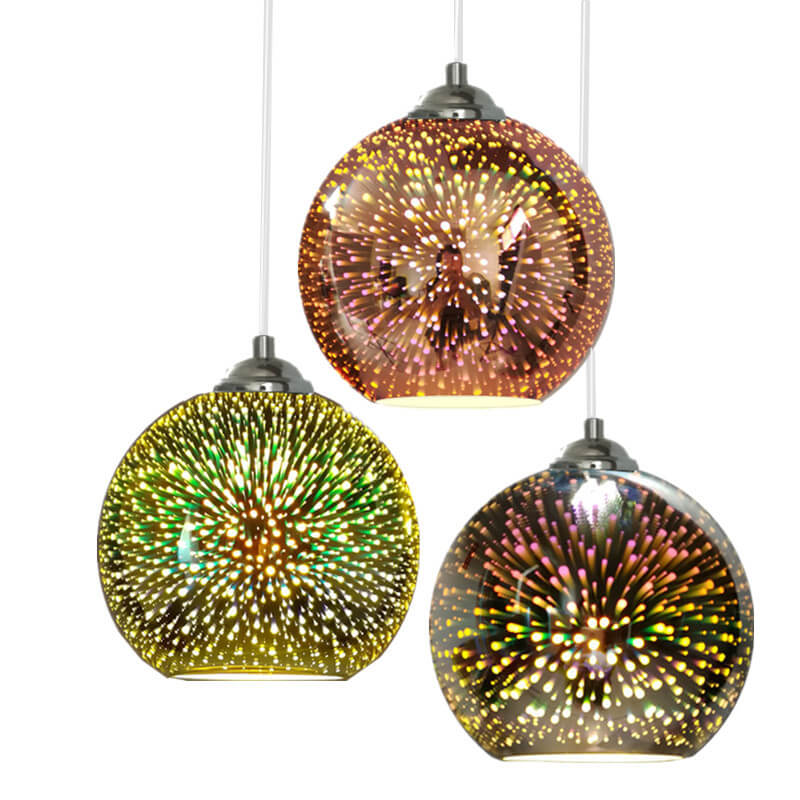 Modern Creative 3D Colorful Magical Glass 1-Light Dome Pendant Light lâmpada