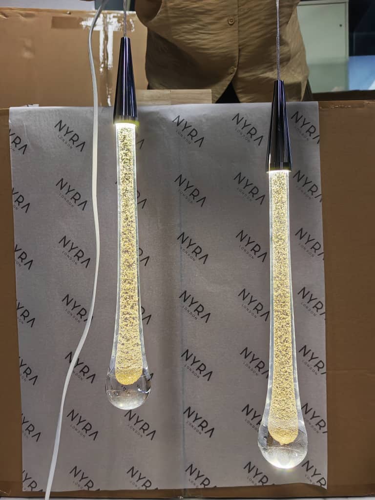 Aurora Golden Droplet Crystal Pendant Lights for Homes and Offices
