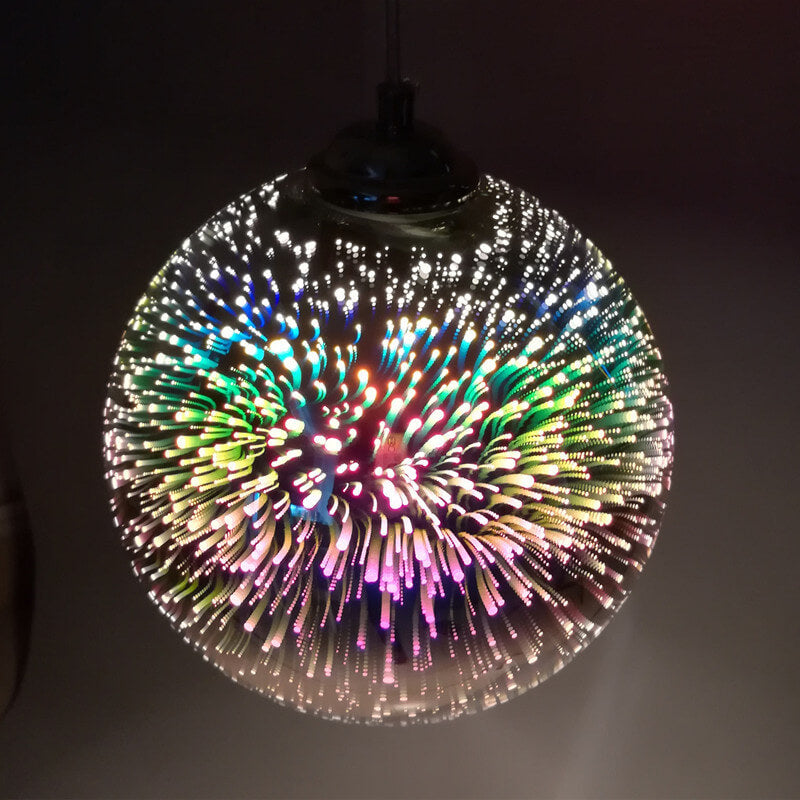 Modern Creative 3D Colorful Magical Glass 1-Light Dome Pendant Light lâmpada