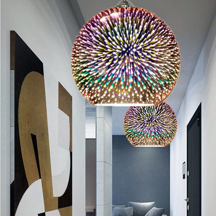 Modern Creative 3D Colorful Magical Glass 1-Light Dome Pendant Light lâmpada