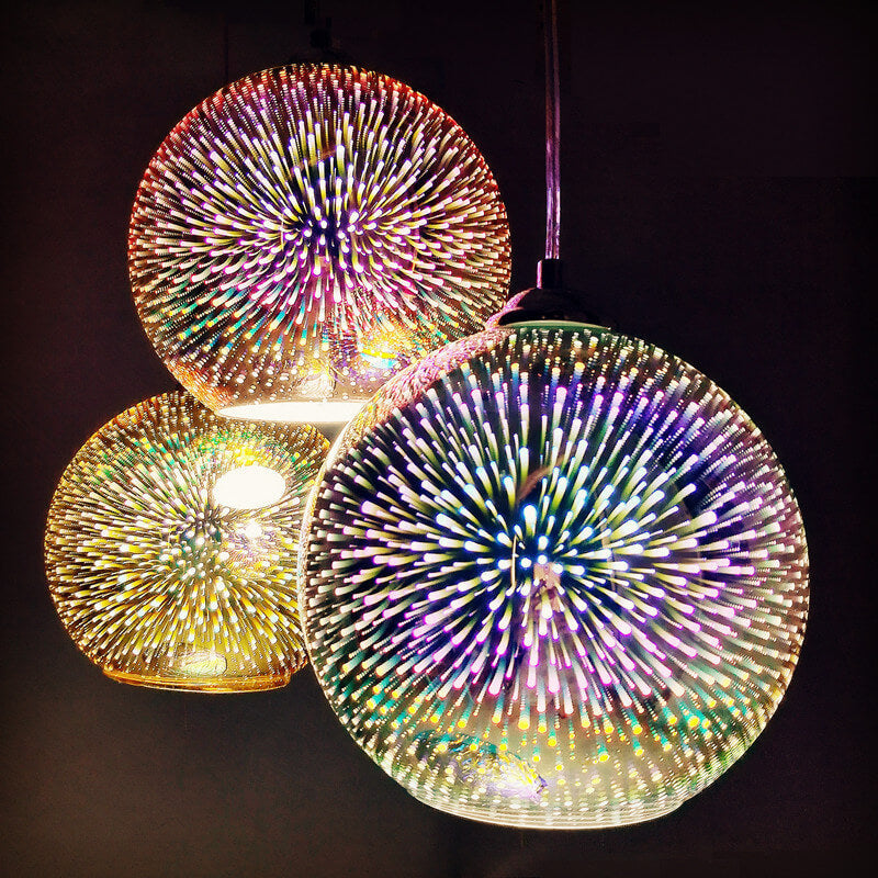 Modern Creative 3D Colorful Magical Glass 1-Light Dome Pendant Light lâmpada