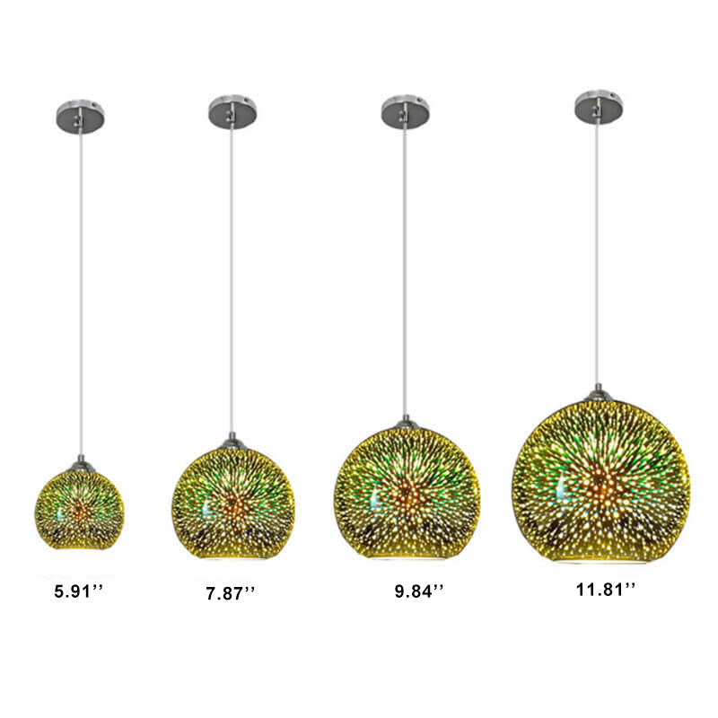 Modern Creative 3D Colorful Magical Glass 1-Light Dome Pendant Light lâmpada