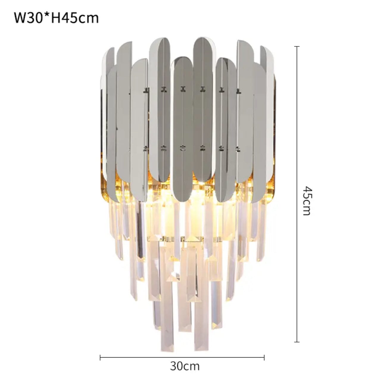 Elara Crystal Wall Lamp With Chrome And Gold Finish Dangling Crystal Bars