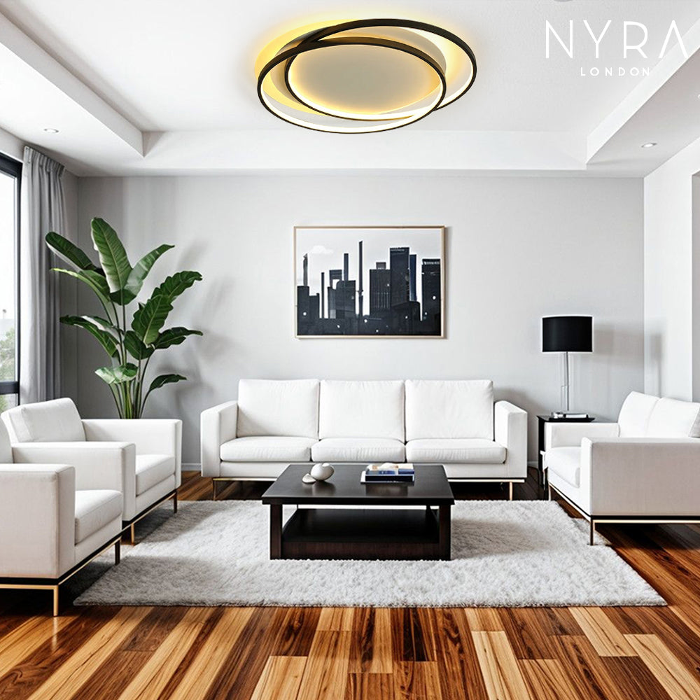 Elara Ring Light Modern Ceiling Lamp With Acrylic Shade