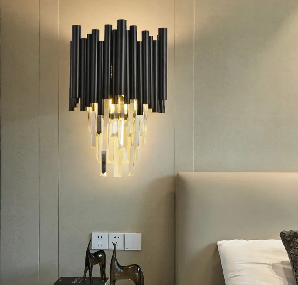 LustreNova Crystal Chandelier Collection in Matte Black Finish