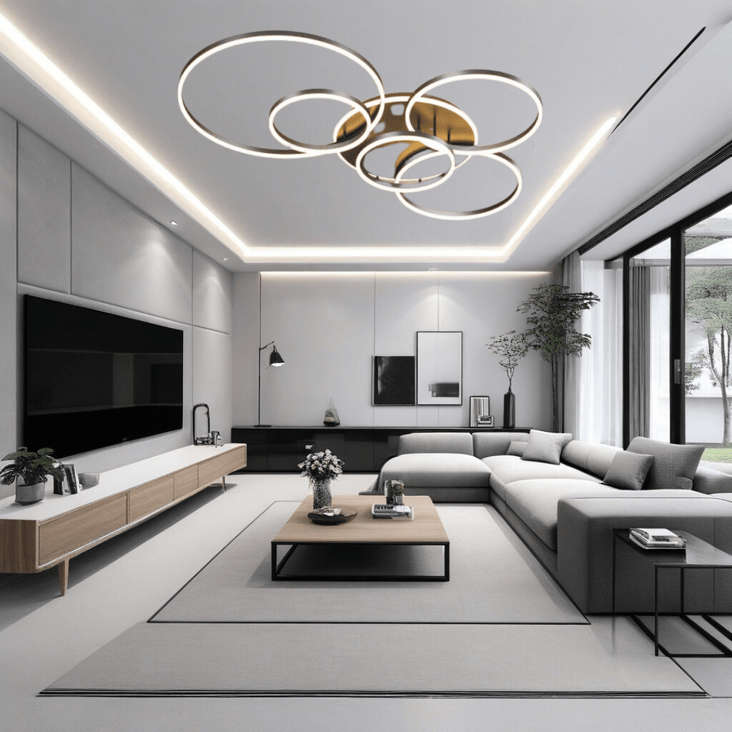 Aurelia Ripple Gold Dimmable Pendant Lamp for Modern Living Rooms