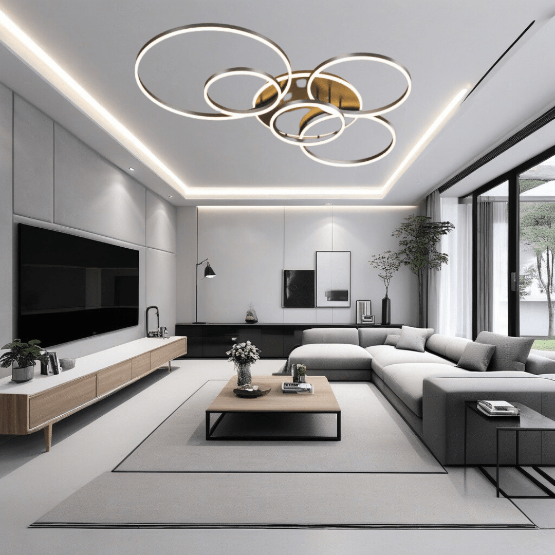 Aurelia Ripple Gold Dimmable Pendant Lamp for Modern Living Rooms