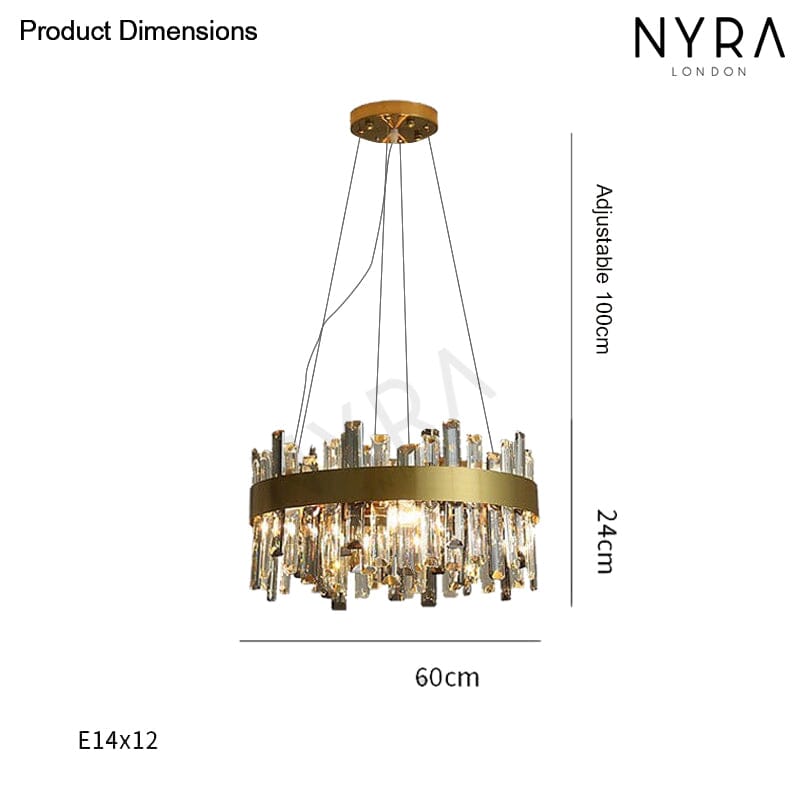 Aurelia K9 Crystal Chandelier With Gold Plated Stainless Steel
