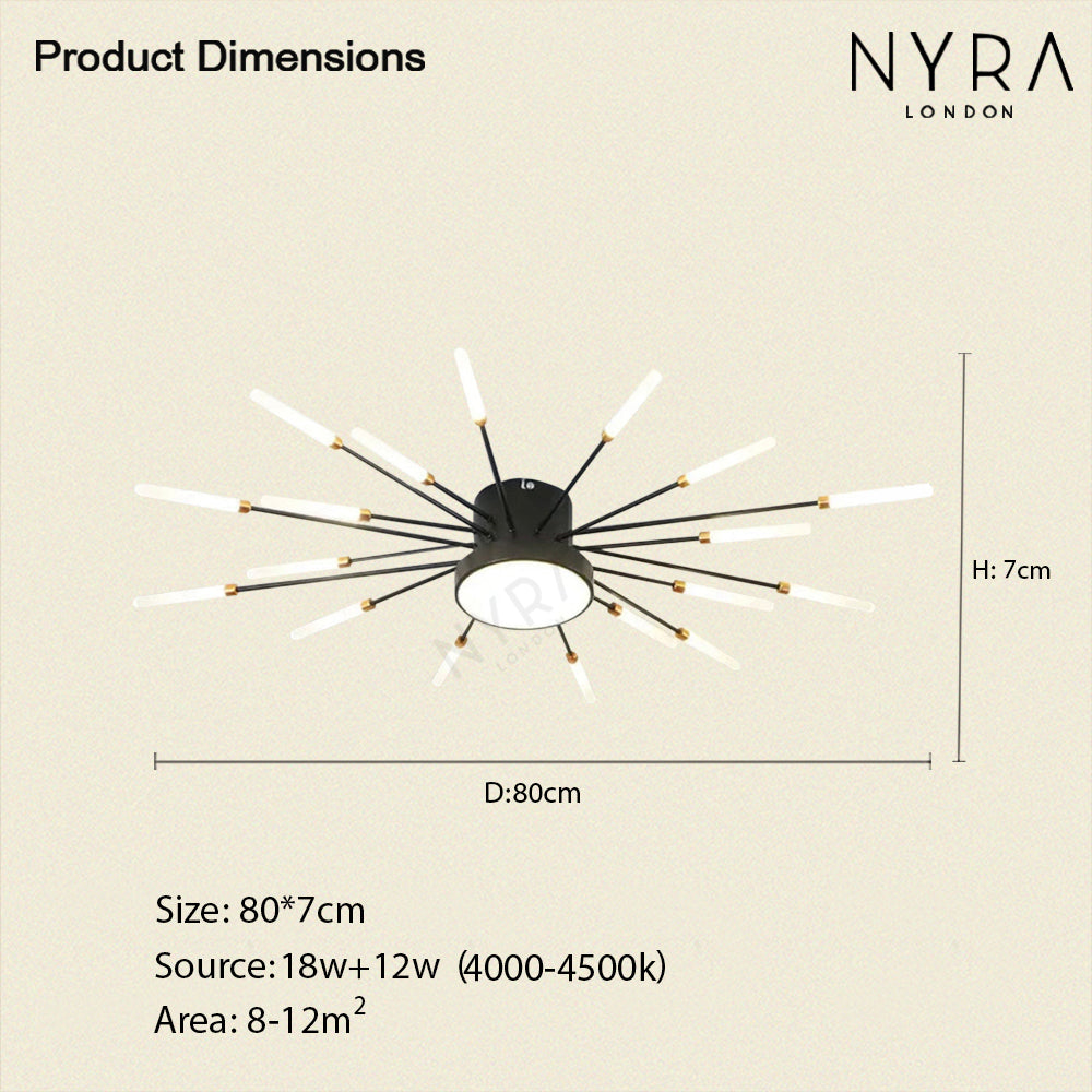 Lyra Wand-Style Chandelier Sculptural Centerpiece Lighting