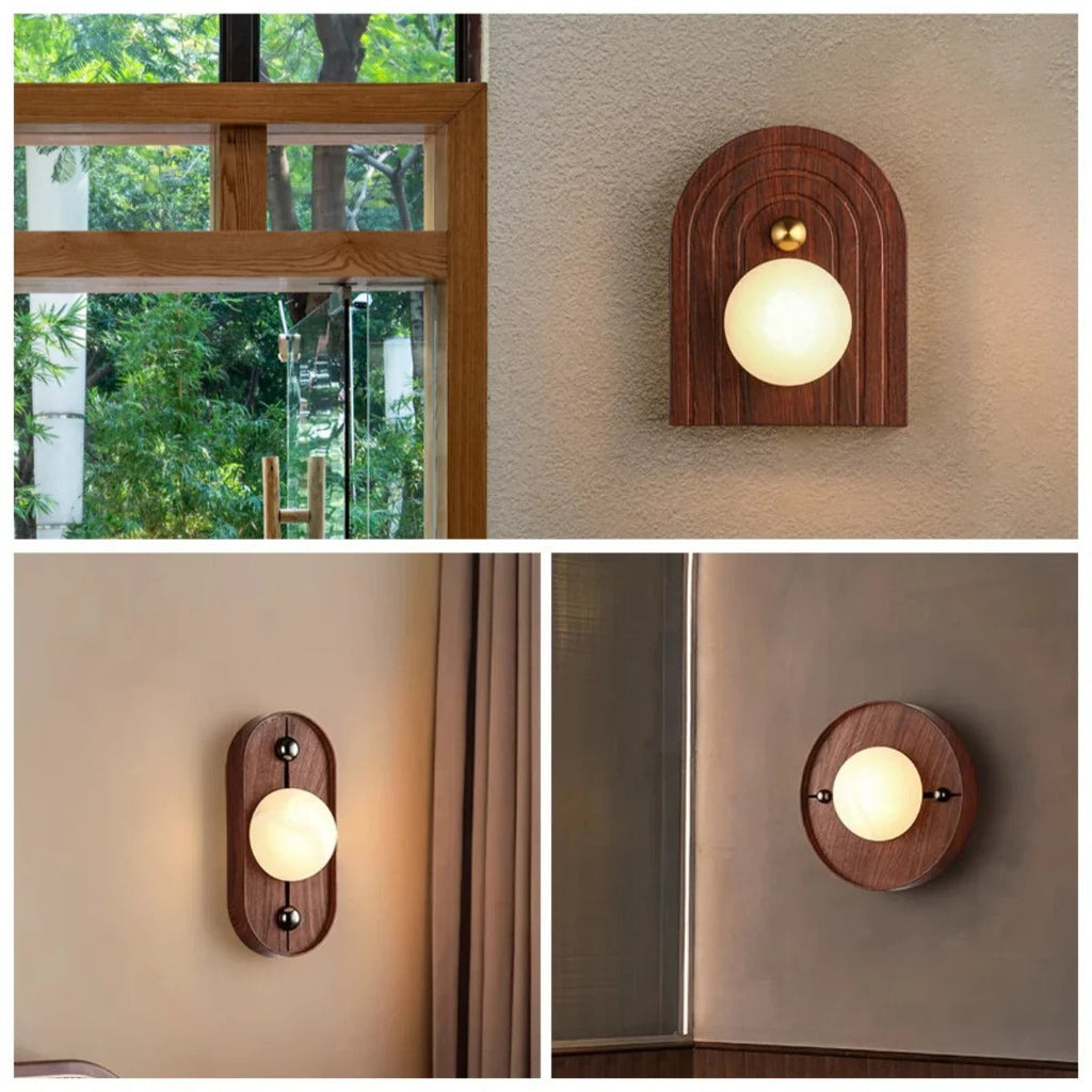 Nyra | Walnut Arch LED Wall Light For Modern Interiors