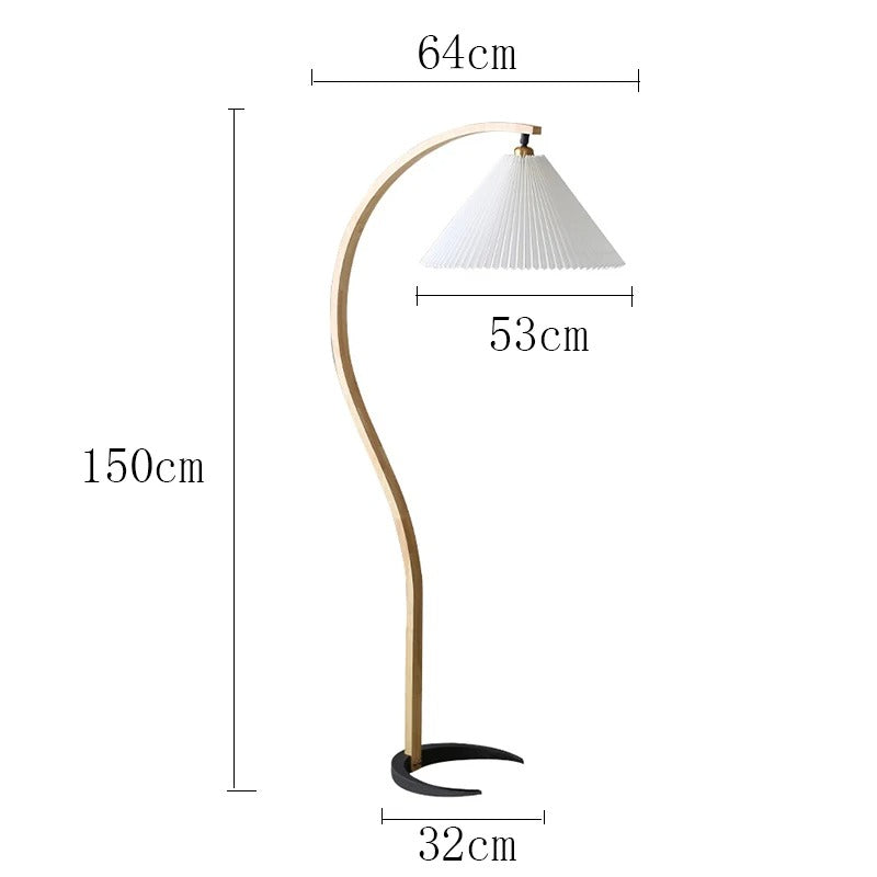 Fernhaven Floor Lamp With Beech Wood Frame And Linen Shade