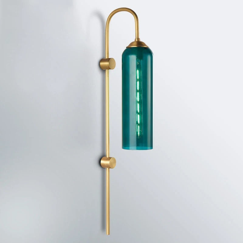 Solara Glass Wall Lamp With Sky Blue Shade And Color Options