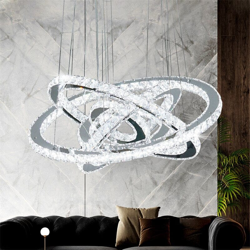 Aurea Crystal Ring Pendant Light With Chrome Finish