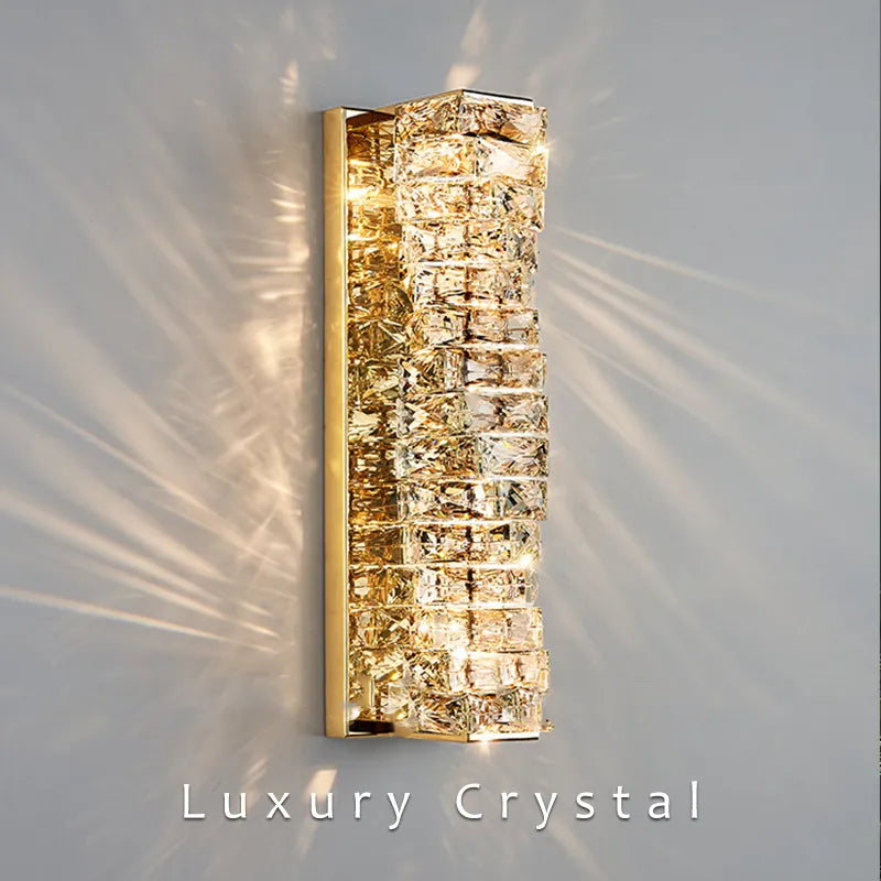 Lyra Wall Lamp in Stainless Steel with Crystal Accents, 3 Color Temperatures