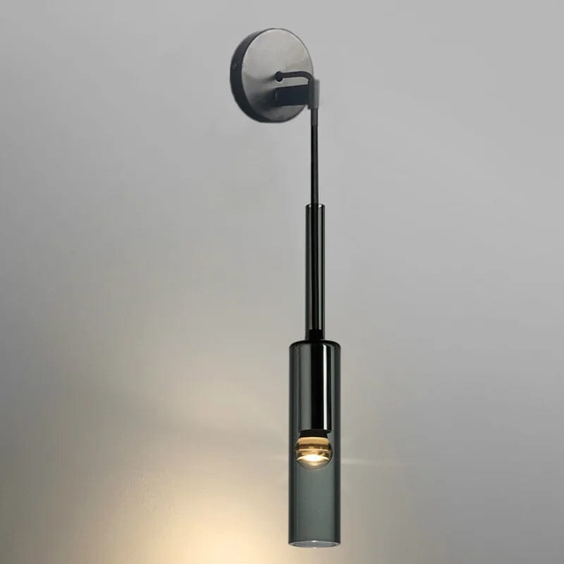 Asterra | Smoky Gray Glass Bottle Wall Lamp in Smoked Black