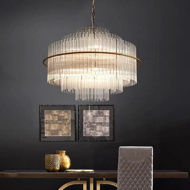 Luminara Crystal Droplet Chandelier In Gold Bronze