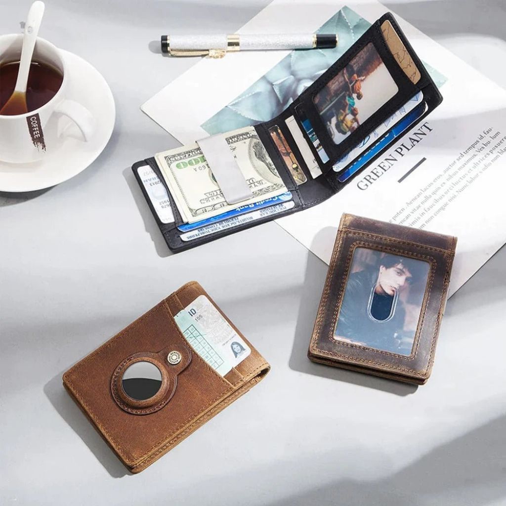 AirTag Leather Flip Wallet
