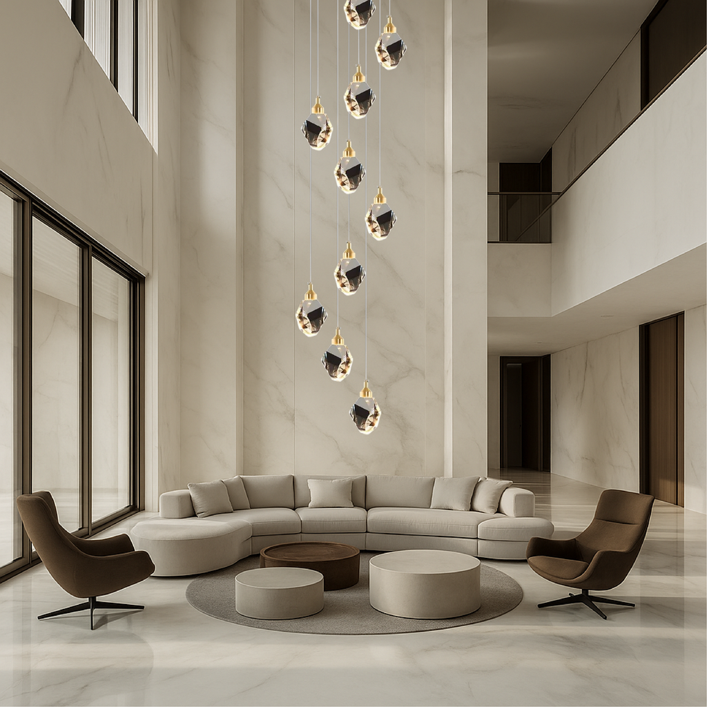 Luminara Crystal Chandelier With 10 Lights For Staircase