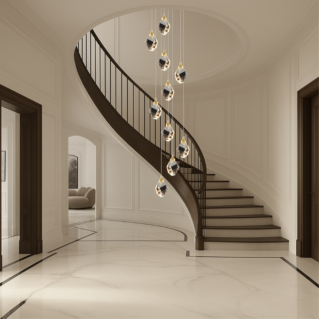 Luminara Crystal Chandelier With 10 Lights For Staircase