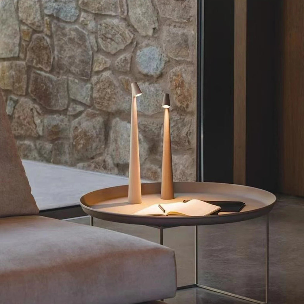 AuroraTouch | LED Table Lamp – Wireless Nordic Minimalist Touch Lamp with 3-Level Dimming for Living Room, Bedroom & Office, Battery Life up to 10h