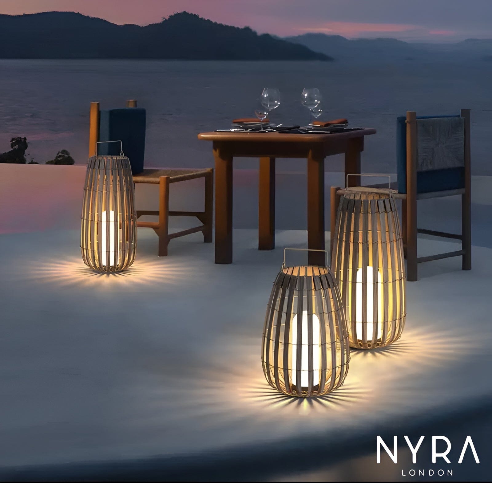 Liora Rattan Solar Lantern for Outdoor Garden Lighting