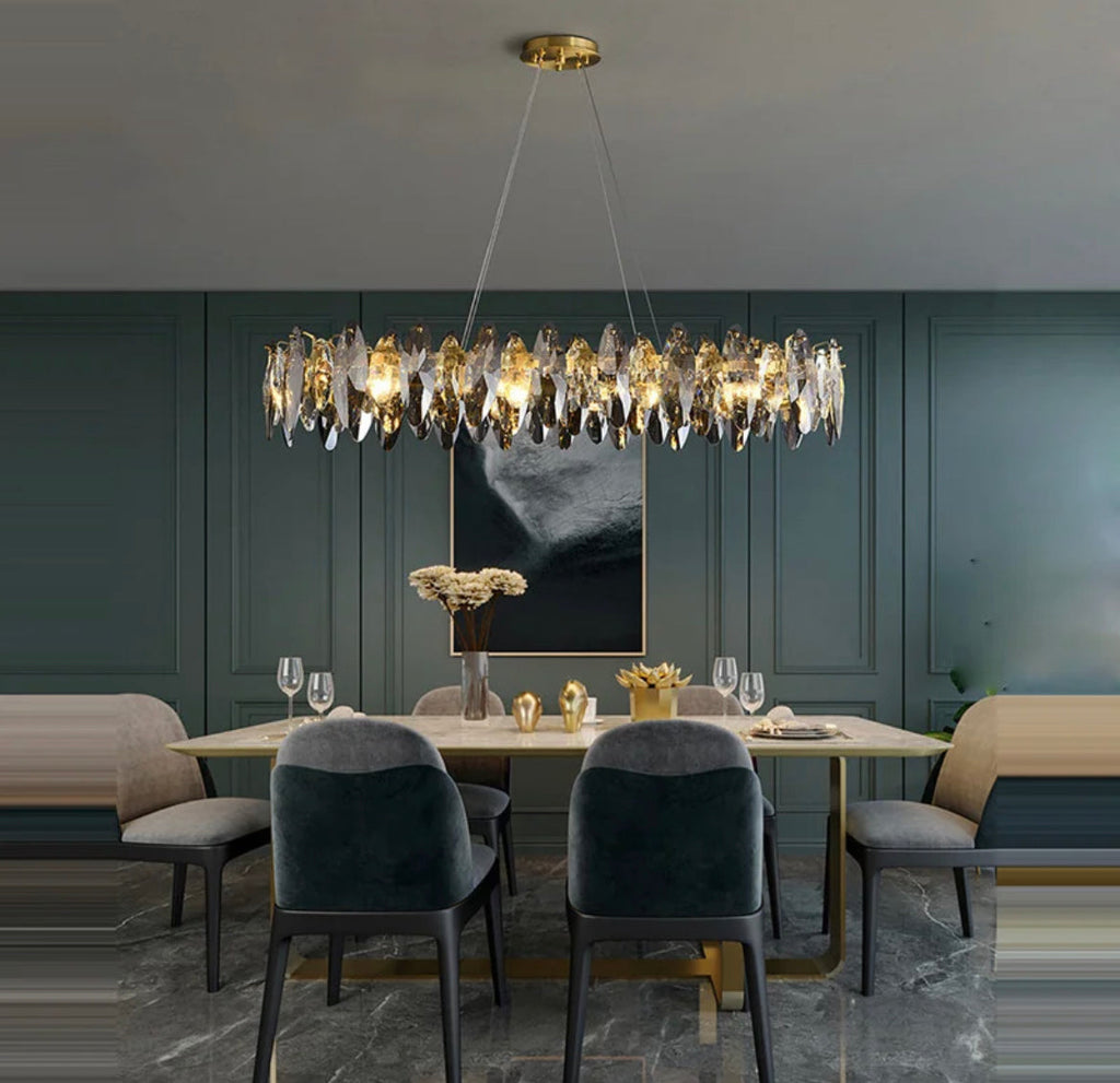 Lyra Nordic Crystal Leaf Chandelier Collection for Luxe Interiors