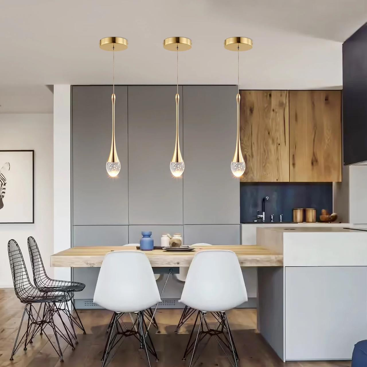 Lyra Teardrop Crystal Pendant Light for Dining Rooms