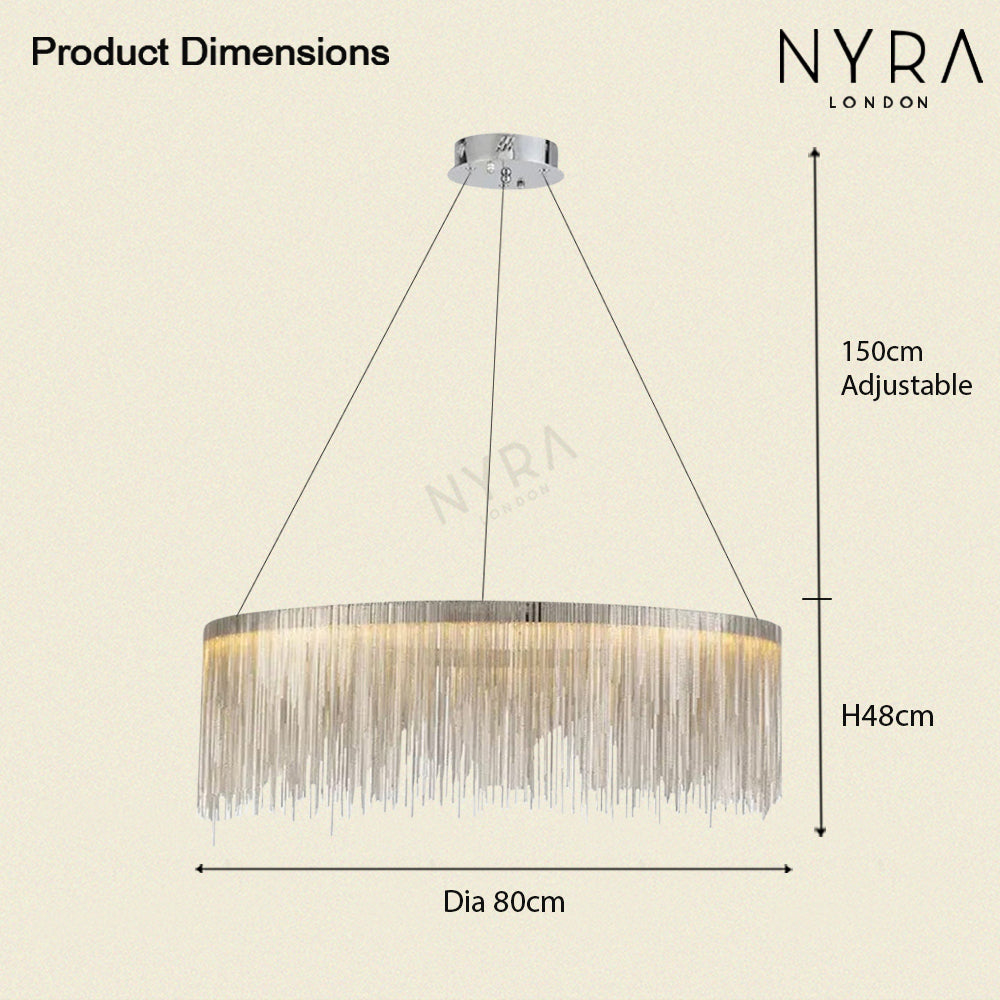 Asterra Nordic Circular Tassel Chain Chandelier for Modern Interiors