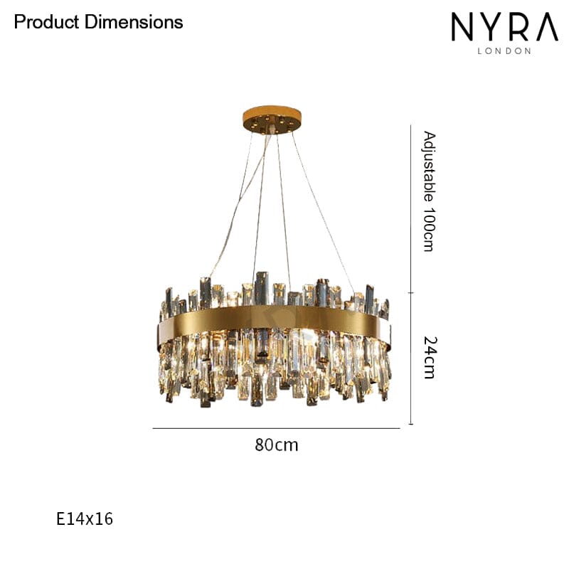 Aurelia K9 Crystal Chandelier With Gold Plated Stainless Steel