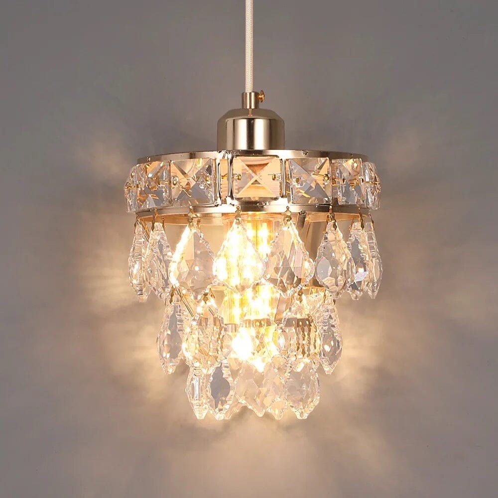 Lyra Crystal Pendant Light With Dual Tier Glass Prisms