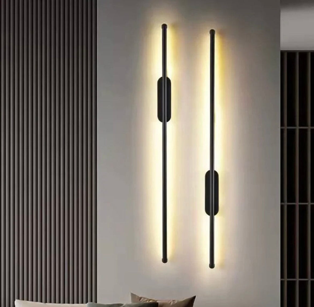 Lyra Tube Wall Light Noir LED With Acrylic Shade And Aluminum Body