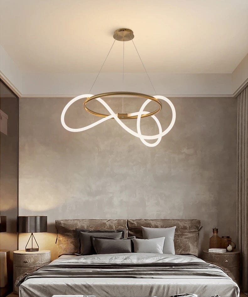 AstraLume Swirl LED Chandelier Collection in Golden Glow