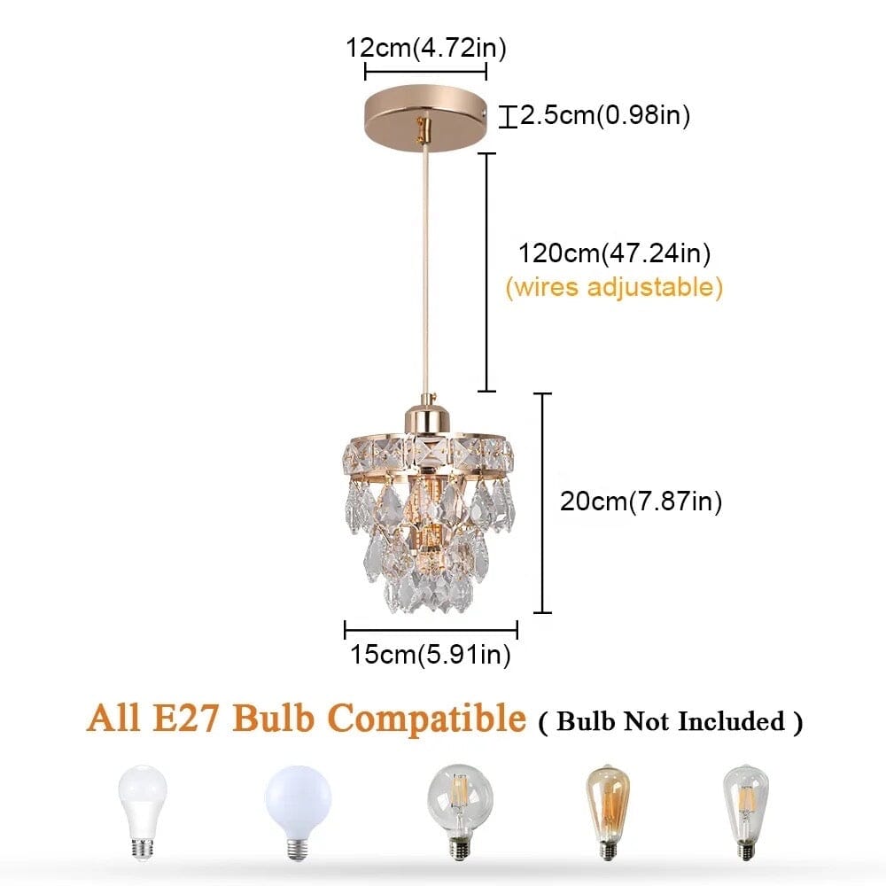 Lyra Crystal Pendant Light With Dual Tier Glass Prisms