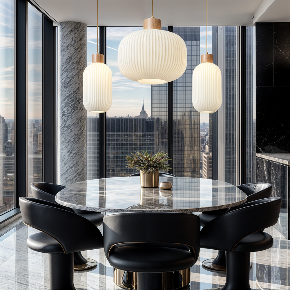 NovaGlaze Glass Stone Ceiling Light With Iron Finish by Ardent Studio