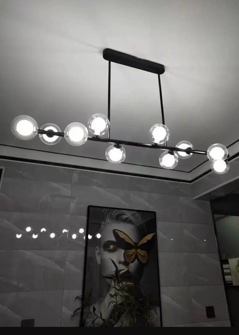 NovaLume Pendant Lamp Modern Aluminum and Iron Fixture with Frosted Glass