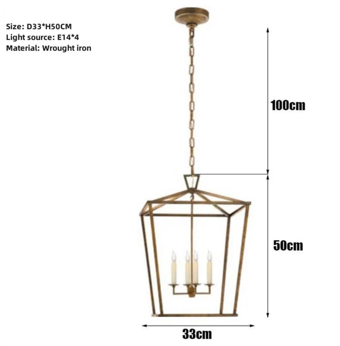 Lavelle Vintage Candle Cage Pendant Light for Dining Rooms