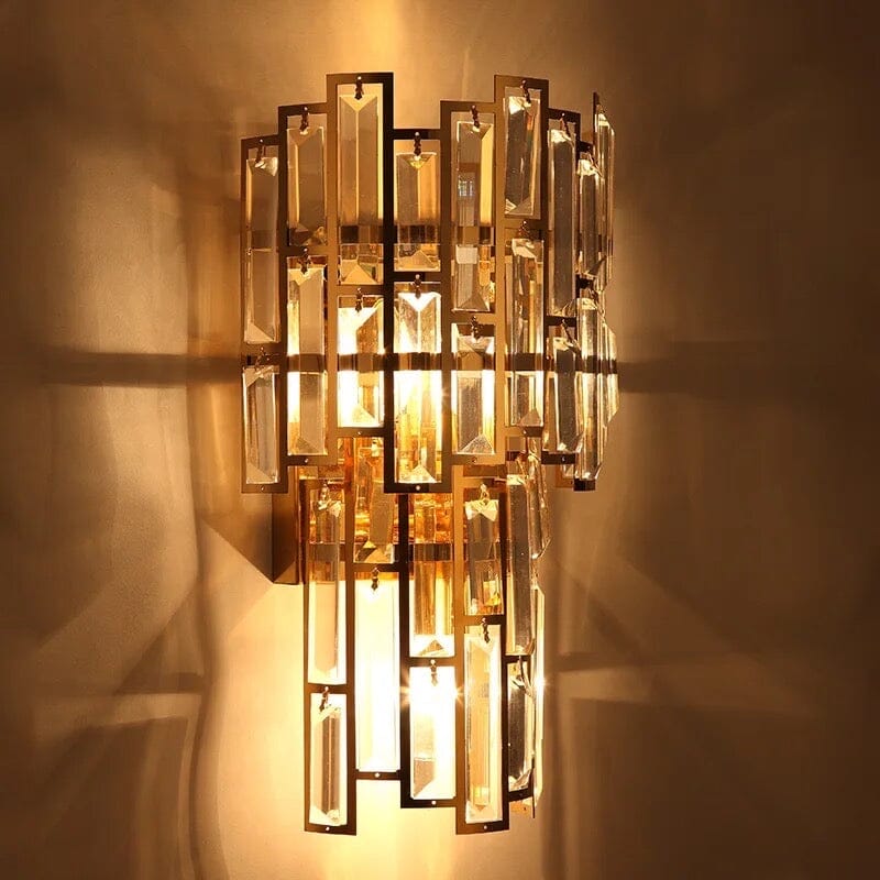 Elara Crystal Wall Lamp with Vintage Charm and K9 Crystals
