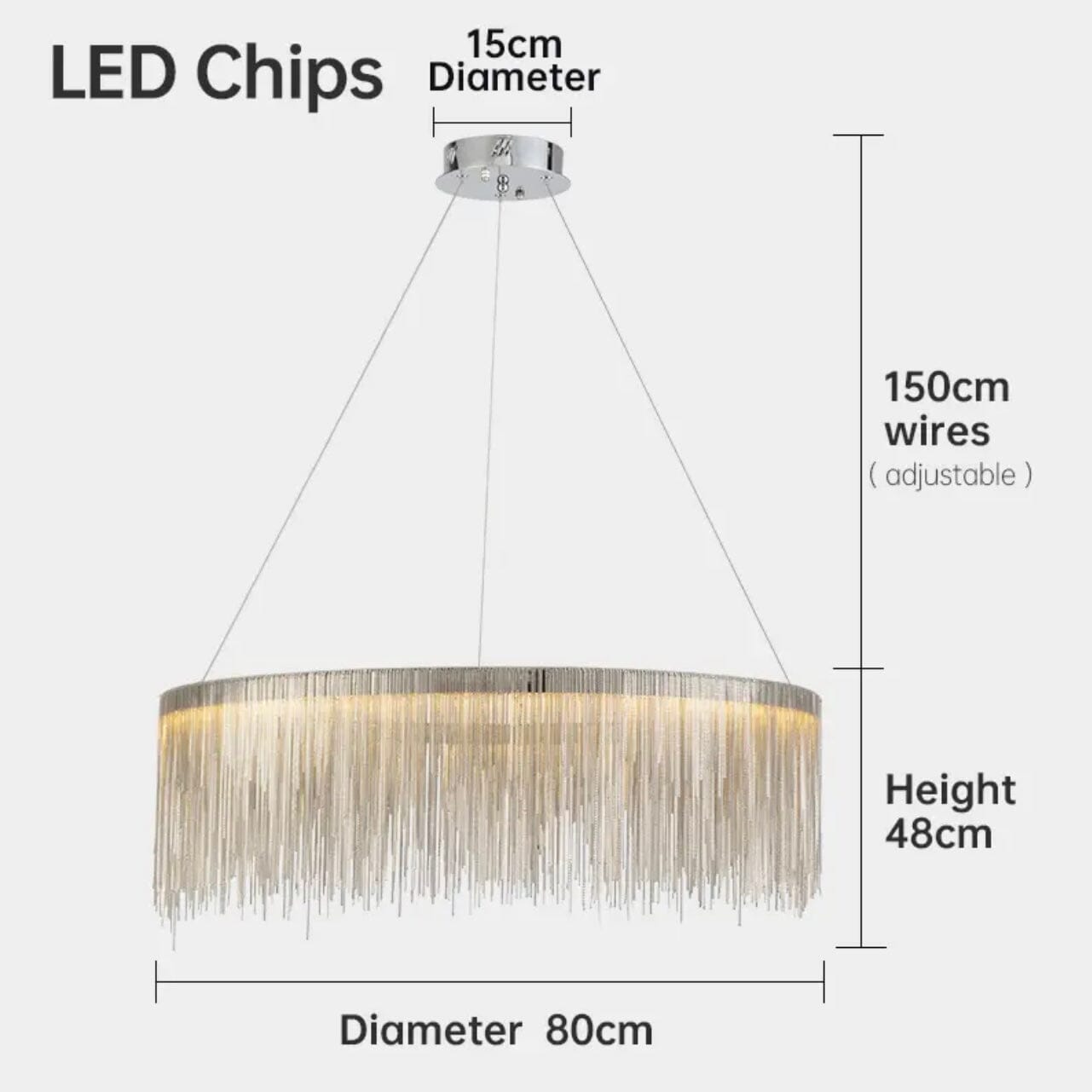 Asterra Nordic Circular Tassel Chain Chandelier for Modern Interiors