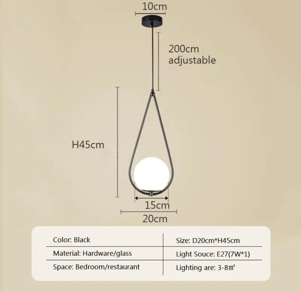NovaLume gömb függeszték opálüveg diffúzorral