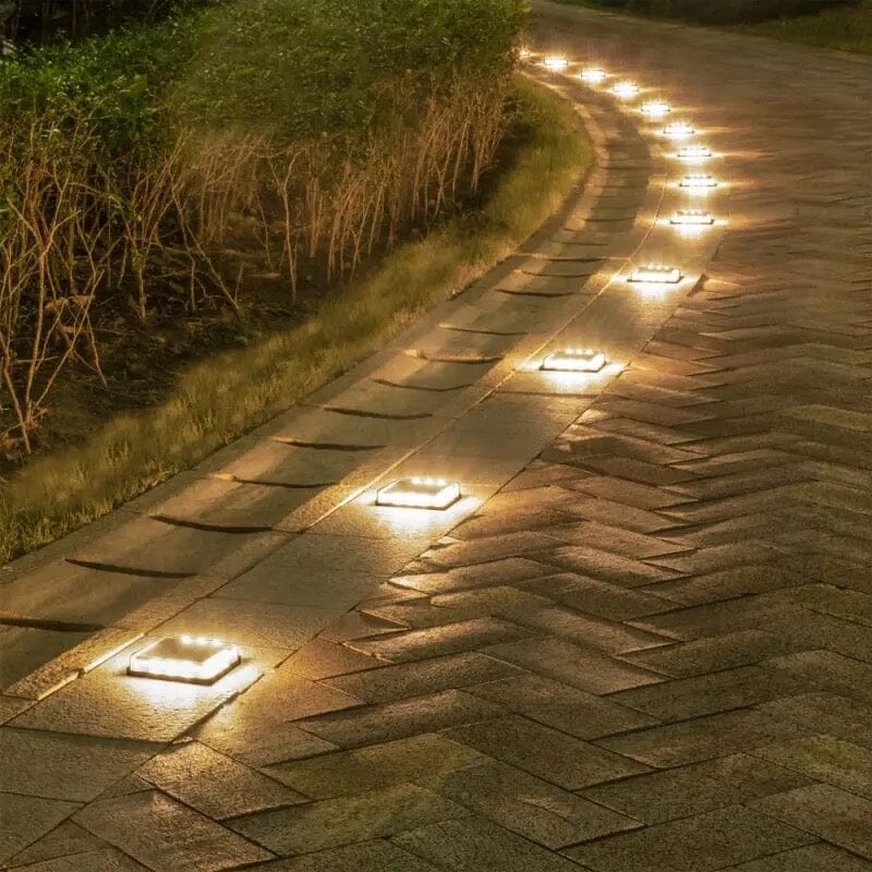 Square Solar LED Floor Lights for Outdoor Living Areas