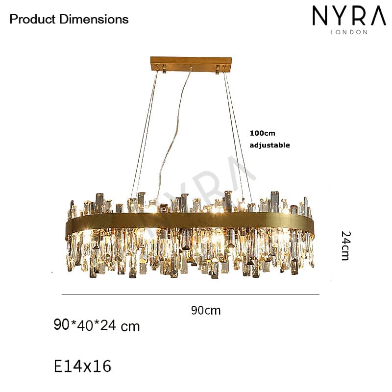 Aurelia K9 Crystal Chandelier With Gold Plated Stainless Steel