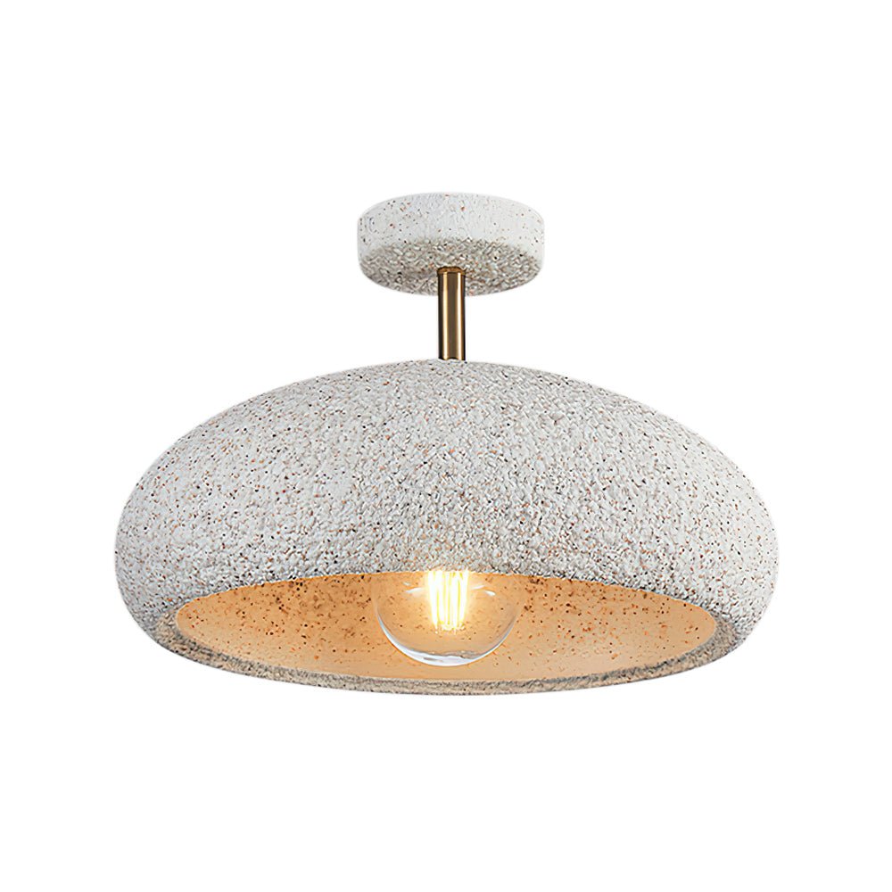 Nolra Stone Speckle Dome Ceiling Light With Diffused Glow