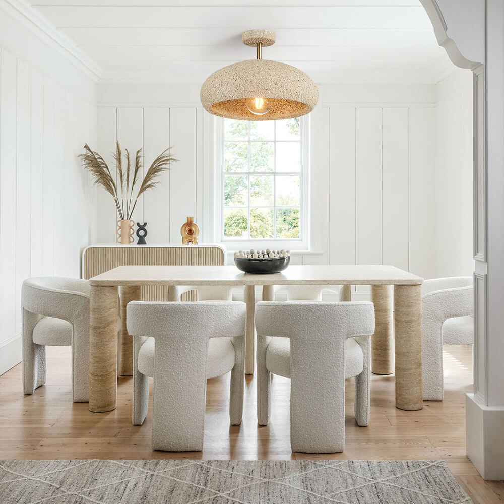 Nolra Stone Speckle Dome Ceiling Light With Diffused Glow