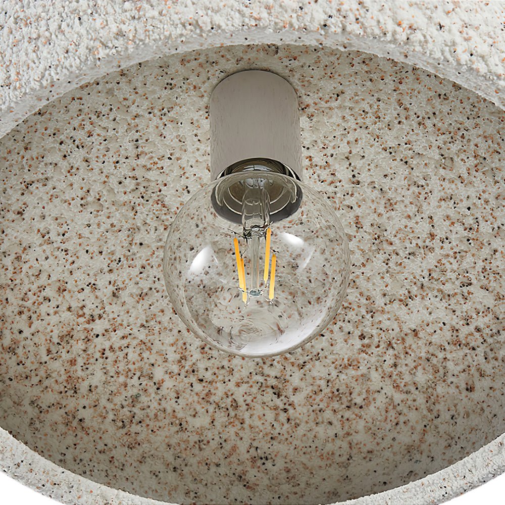 Nolra Stone Speckle Dome Ceiling Light With Diffused Glow