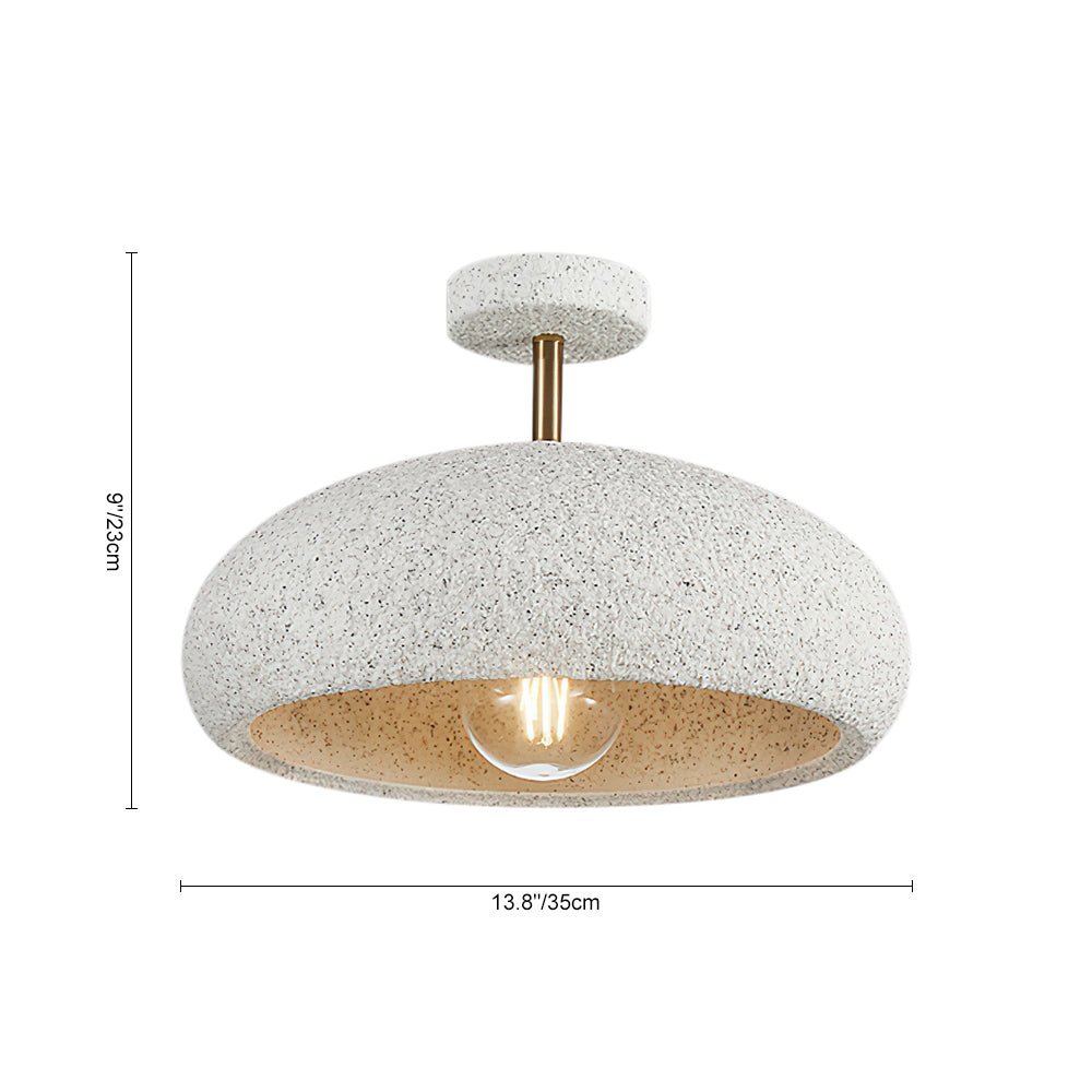 Nolra Stone Speckle Dome Ceiling Light With Diffused Glow